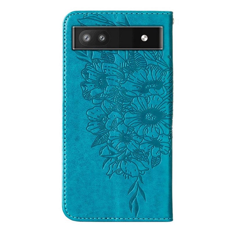 Folio Cover Google Pixel 6A Farfalla Artistica Con Cinturino