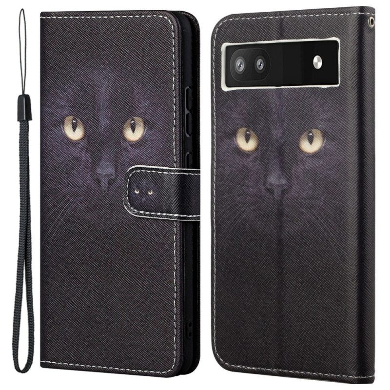 Folio Cover Google Pixel 6A Occhi Di Gatto Strappy