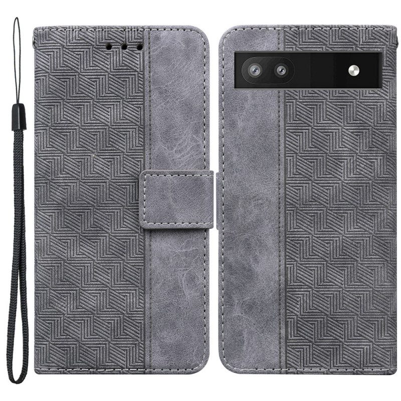 Folio Cover Google Pixel 6A Serie Cinturino In Tessuto