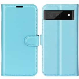 Folio Cover Google Pixel 6A Stile Classico In Pelle