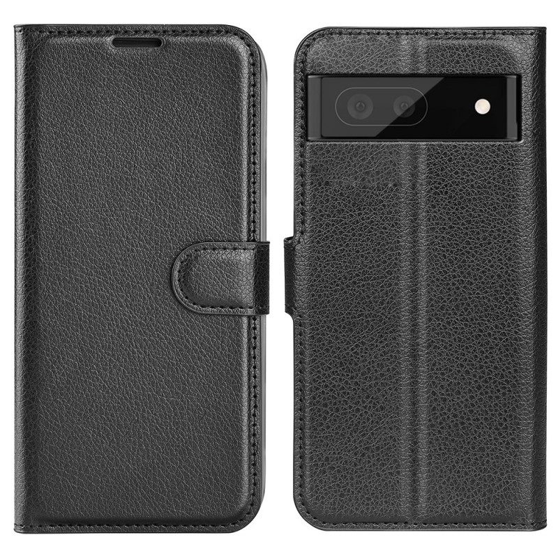 Folio Cover Google Pixel 6A Stile Classico In Pelle