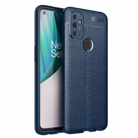 Cover OnePlus Nord N100 Doppia Linea Litchi Effetto Pelle