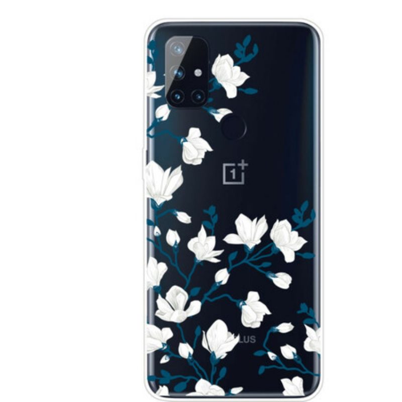 Cover OnePlus Nord N100 Fiori Bianchi