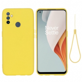 Cover OnePlus Nord N100 Silicone Liquido Con Cordino