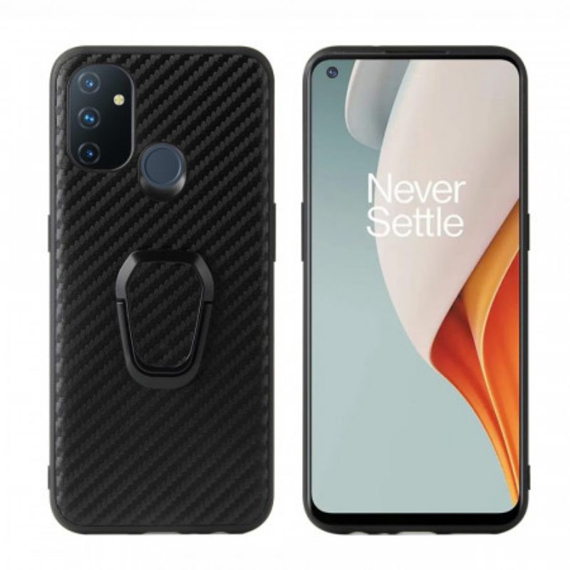 Cover OnePlus Nord N100 Supporto Anello In Fibra Di Carbonio