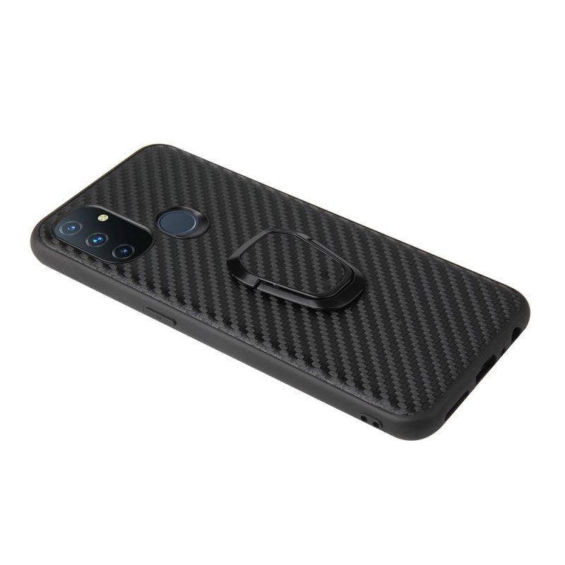 Cover OnePlus Nord N100 Supporto Anello In Fibra Di Carbonio