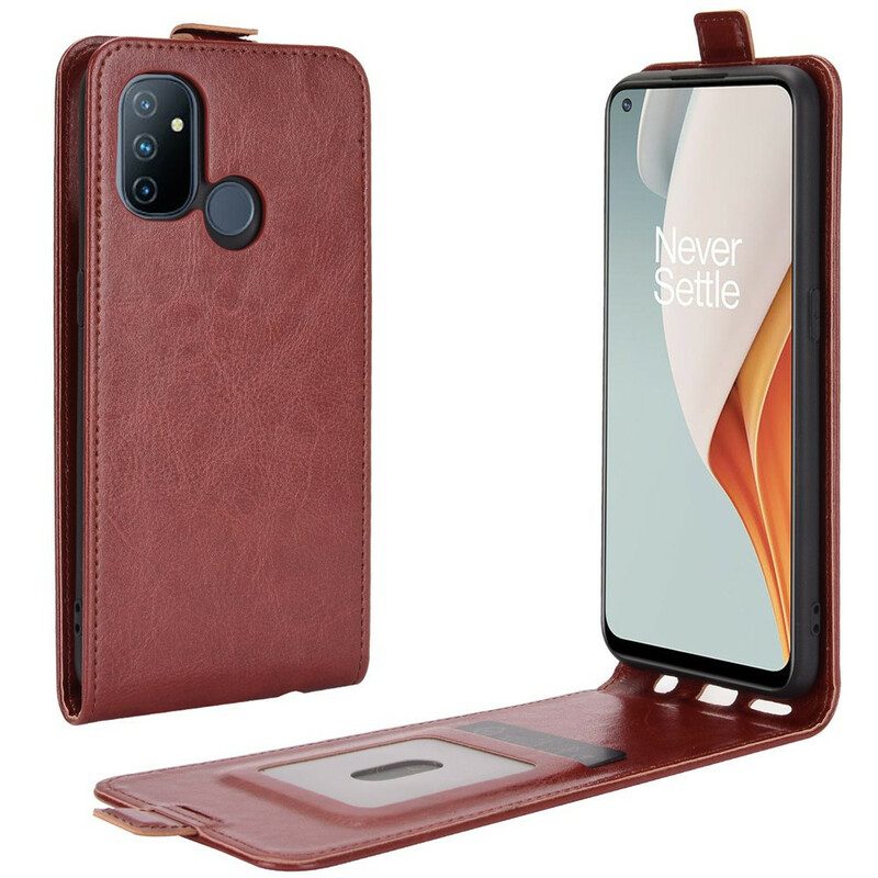 Custodia in pelle OnePlus Nord N100 Folio Cover Ribalta Verticale Effetto Pelle