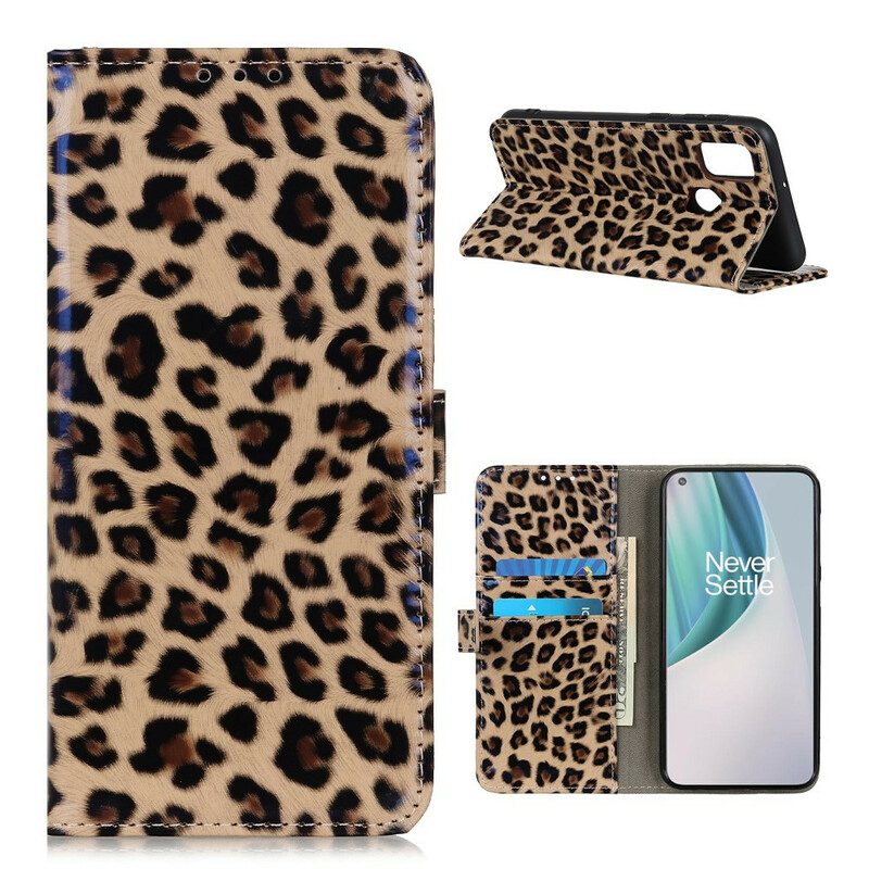 Custodia in pelle OnePlus Nord N100 Leopardo