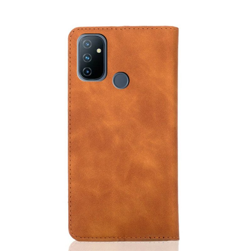 Folio Cover OnePlus Nord N100 Custodia in pelle Effetto Pelle Silky Touch