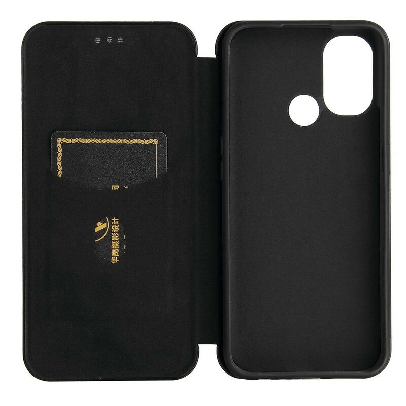 Folio Cover OnePlus Nord N100 Custodia in pelle Fibra Di Carbonio