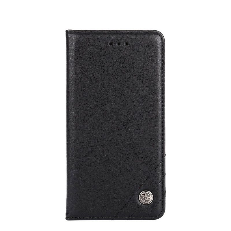 Folio Cover OnePlus Nord N100 Custodia in pelle Rivetto In Pelle Stile