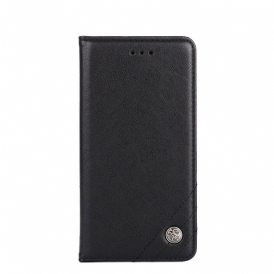 Folio Cover OnePlus Nord N100 Custodia in pelle Rivetto In Pelle Stile