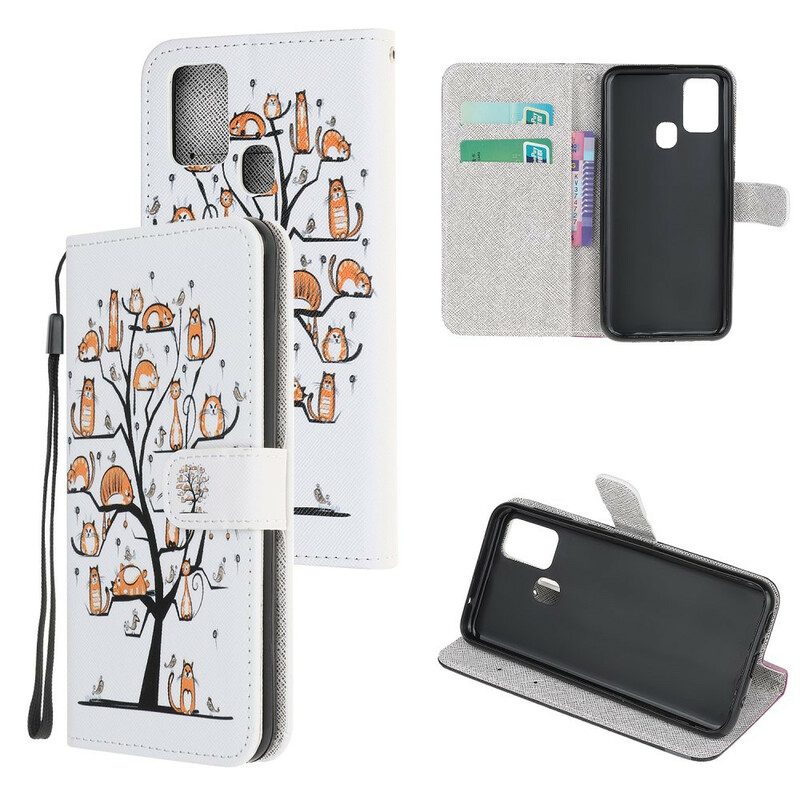 Folio Cover OnePlus Nord N100 Gatti Funky Con Cinturino