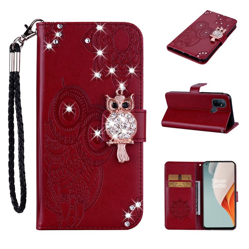 Folio Cover OnePlus Nord N100 Mandala E Fascino Del Gufo