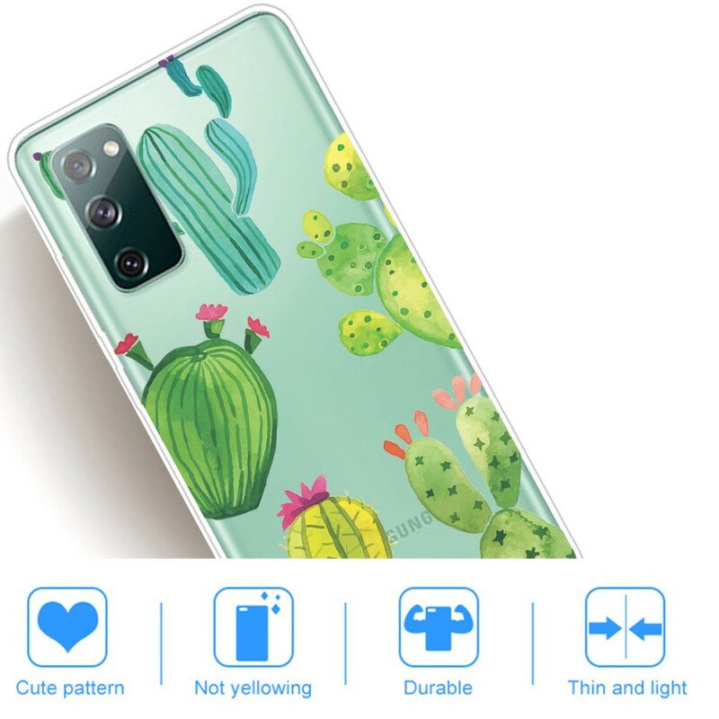 Cover Samsung Galaxy S20 FE Cactus Dell'acquerello