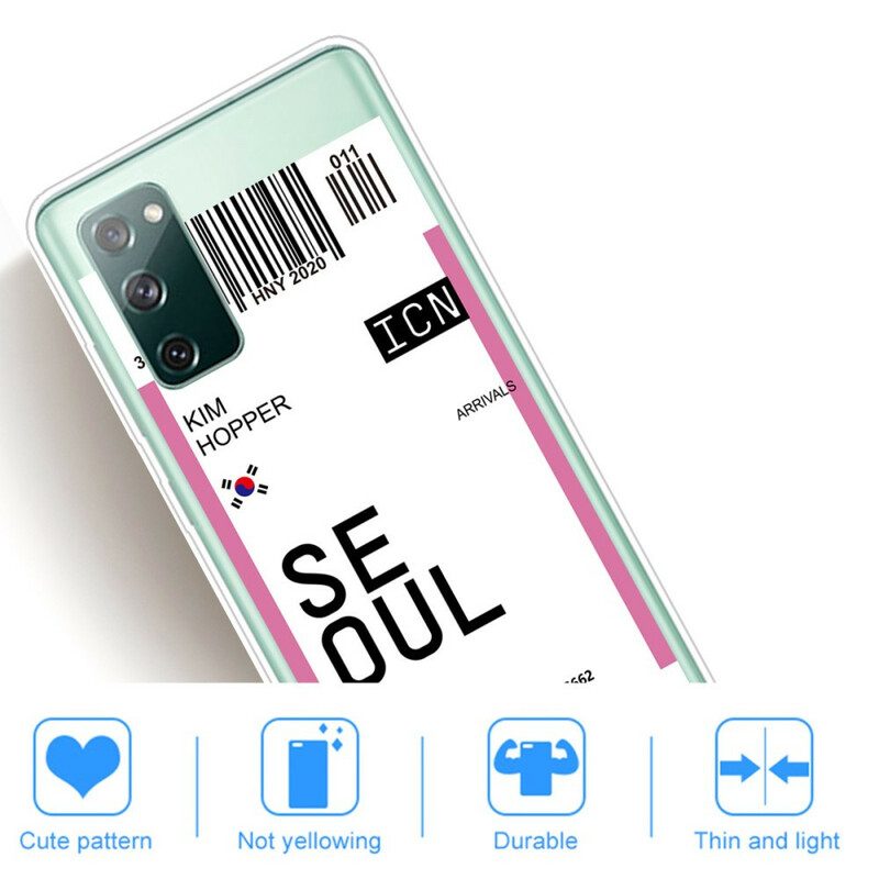 Cover Samsung Galaxy S20 FE Carta D'imbarco Di Seul