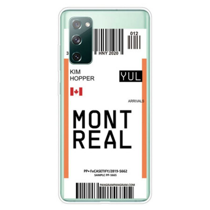 Cover Samsung Galaxy S20 FE Carta D'imbarco Per Montreal