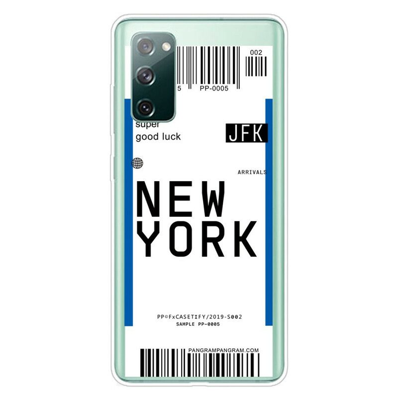 Cover Samsung Galaxy S20 FE Carta D'imbarco Per New York