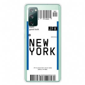 Cover Samsung Galaxy S20 FE Carta D'imbarco Per New York