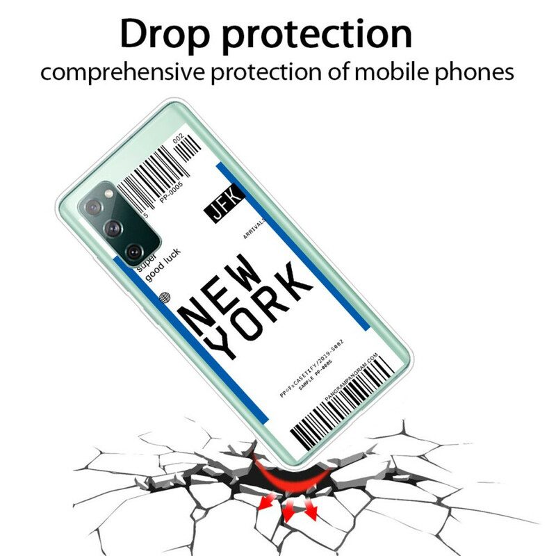 Cover Samsung Galaxy S20 FE Carta D'imbarco Per New York