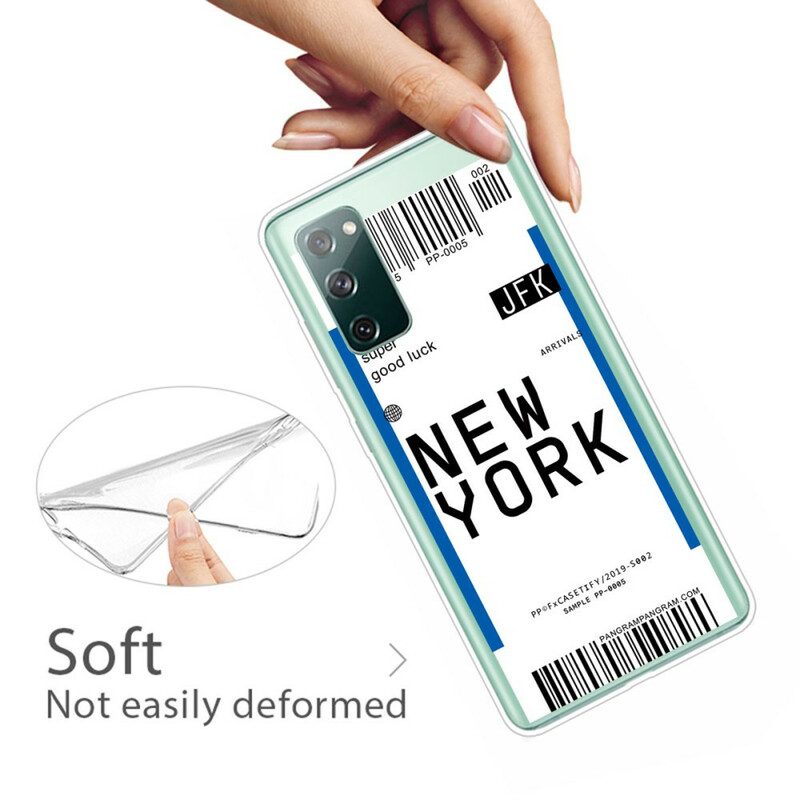 Cover Samsung Galaxy S20 FE Carta D'imbarco Per New York