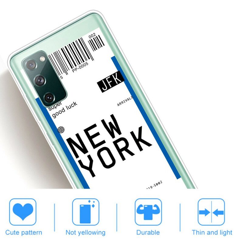 Cover Samsung Galaxy S20 FE Carta D'imbarco Per New York