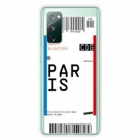 Cover Samsung Galaxy S20 FE Carta D'imbarco Per Parigi