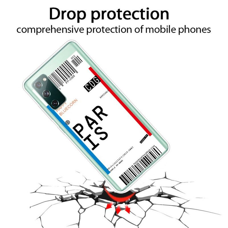 Cover Samsung Galaxy S20 FE Carta D'imbarco Per Parigi