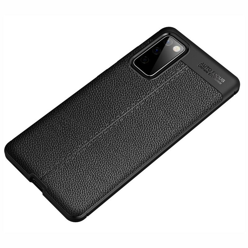 Cover Samsung Galaxy S20 FE Doppia Linea Litchi Effetto Pelle