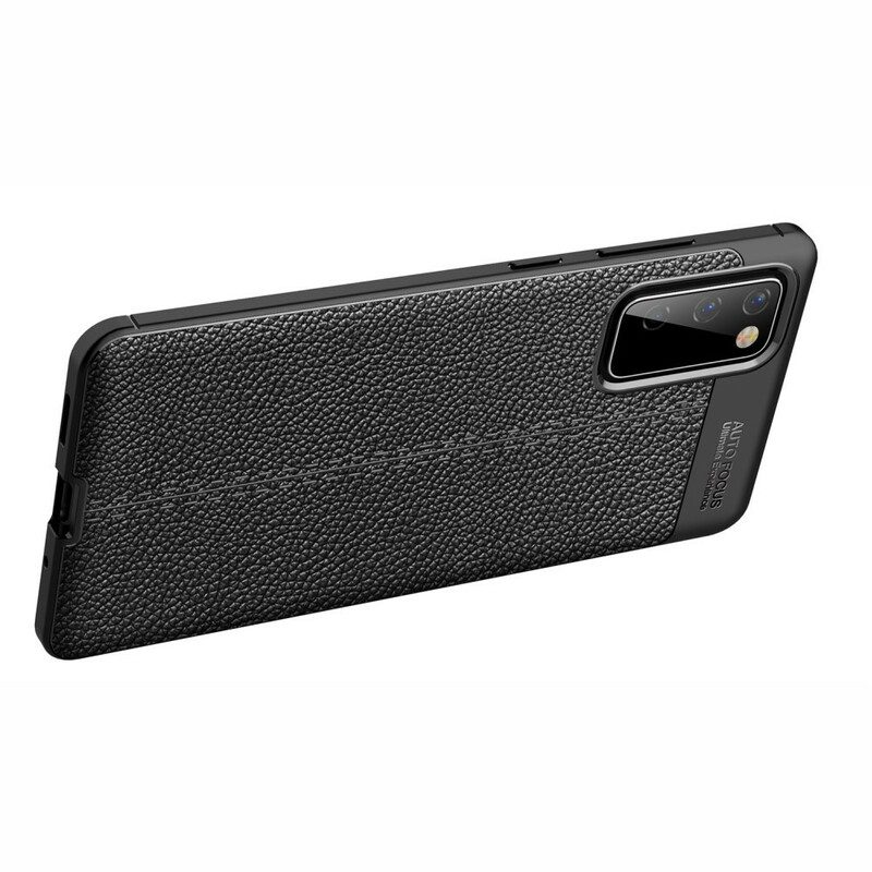 Cover Samsung Galaxy S20 FE Doppia Linea Litchi Effetto Pelle