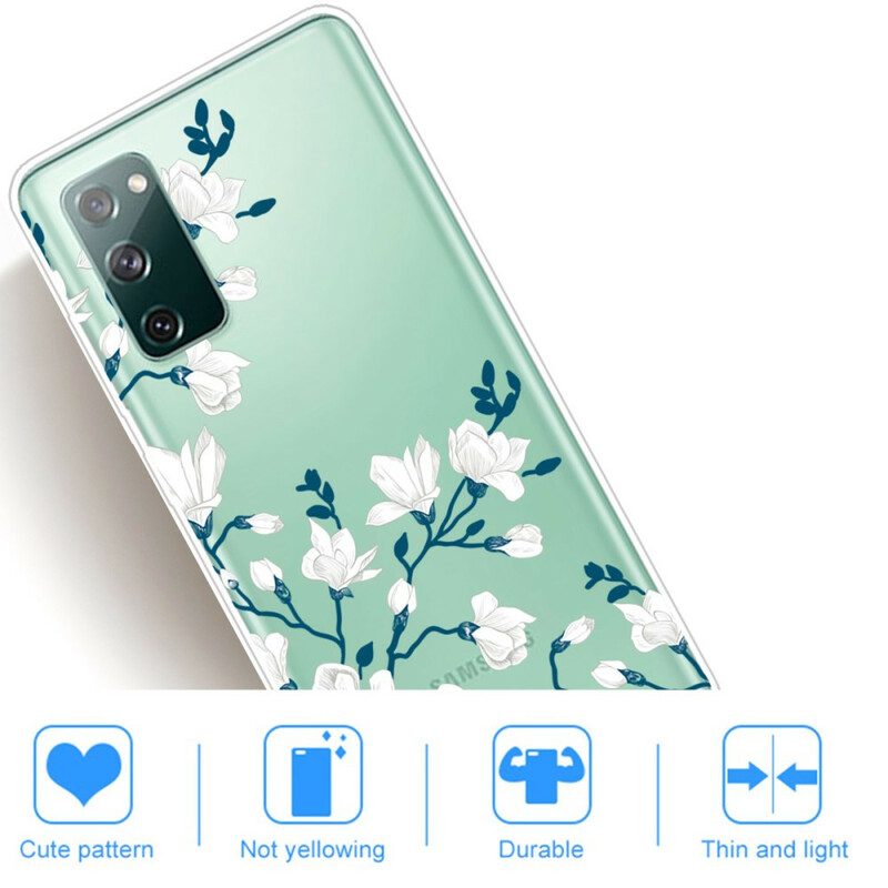 Cover Samsung Galaxy S20 FE Fiori Bianchi