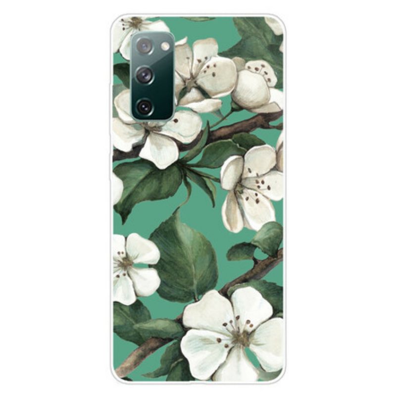 Cover Samsung Galaxy S20 FE Fiori Bianchi Dipinti