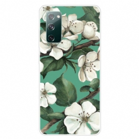 Cover Samsung Galaxy S20 FE Fiori Bianchi Dipinti