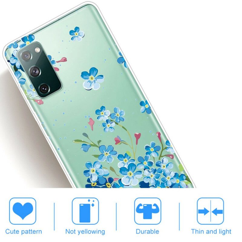 Cover Samsung Galaxy S20 FE Fiori Blu