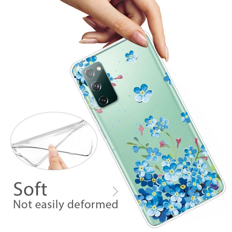 Cover Samsung Galaxy S20 FE Fiori Blu