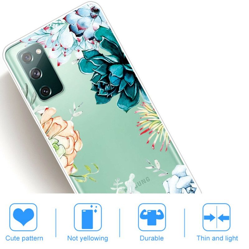 Cover Samsung Galaxy S20 FE Fiori Dell'acquerello Senza Soluzione Di Continuità