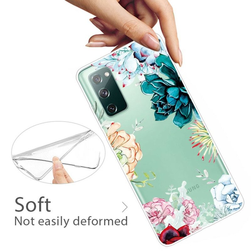 Cover Samsung Galaxy S20 FE Fiori Dell'acquerello Senza Soluzione Di Continuità