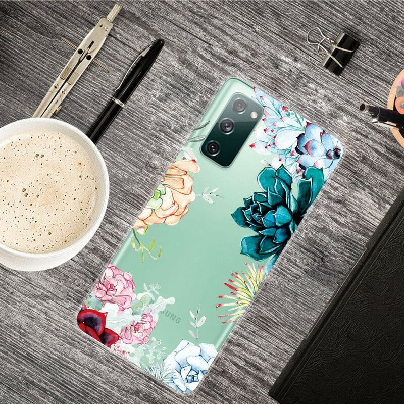 Cover Samsung Galaxy S20 FE Fiori Dell'acquerello Senza Soluzione Di Continuità