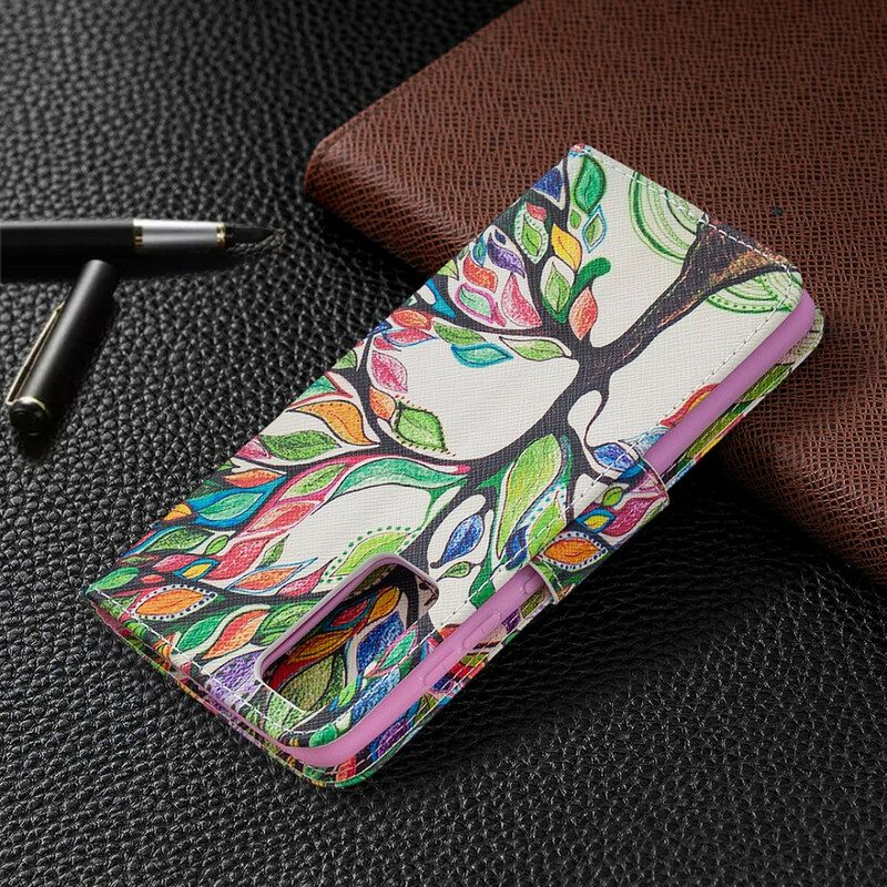 Custodia in pelle Samsung Galaxy S20 FE Albero Colorato