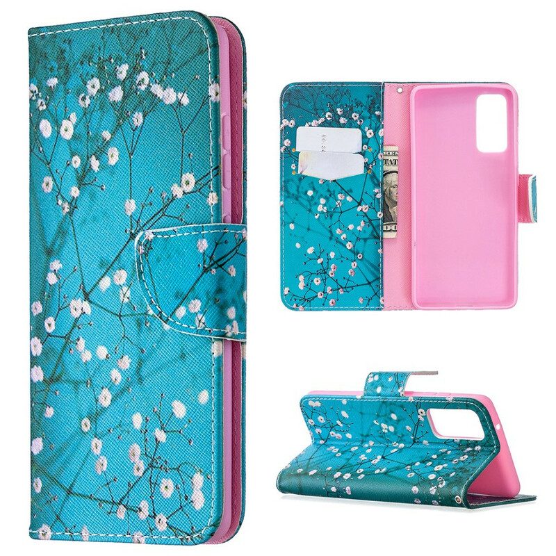 Custodia in pelle Samsung Galaxy S20 FE Albero In Fiore