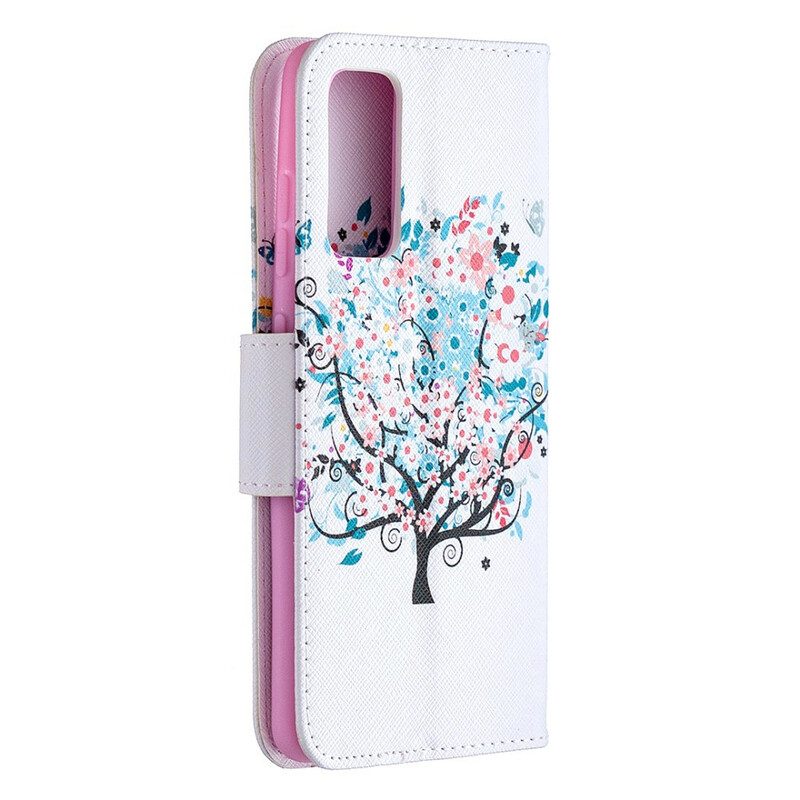 Custodia in pelle Samsung Galaxy S20 FE Albero Fiorito