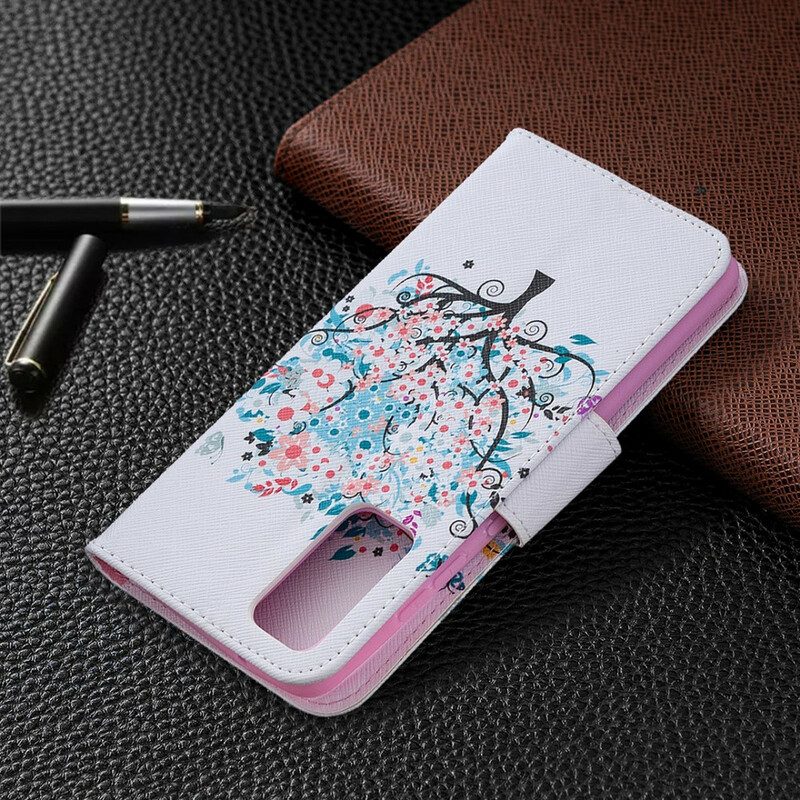 Custodia in pelle Samsung Galaxy S20 FE Albero Fiorito