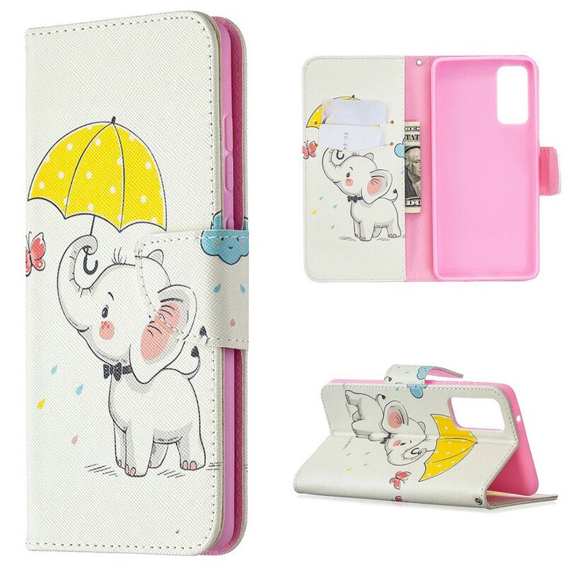 Custodia in pelle Samsung Galaxy S20 FE Cucciolo Di Elefante