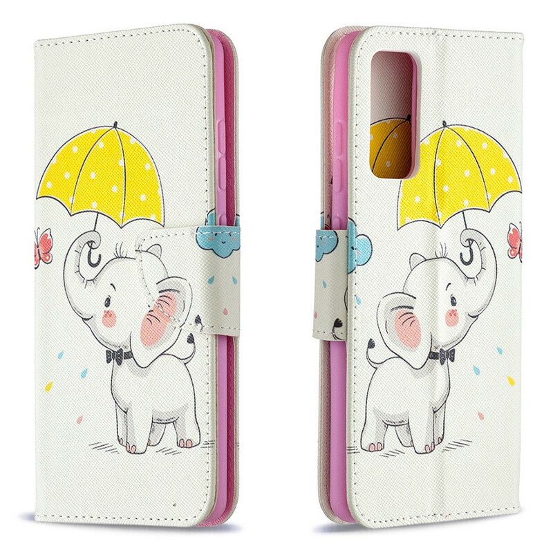 Custodia in pelle Samsung Galaxy S20 FE Cucciolo Di Elefante