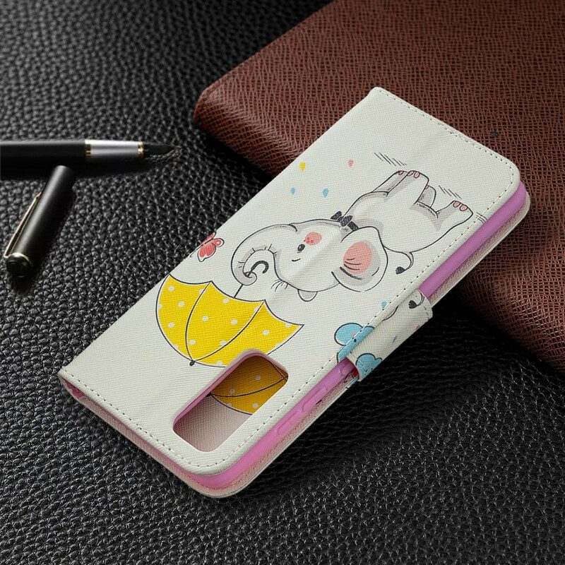 Custodia in pelle Samsung Galaxy S20 FE Cucciolo Di Elefante