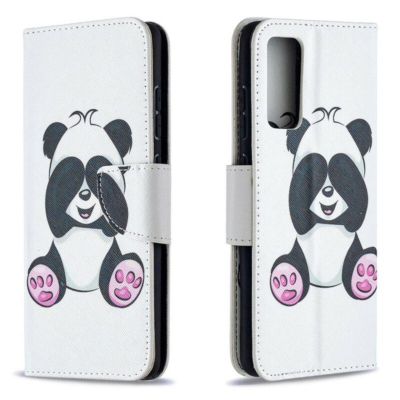 Custodia in pelle Samsung Galaxy S20 FE Divertimento Panda