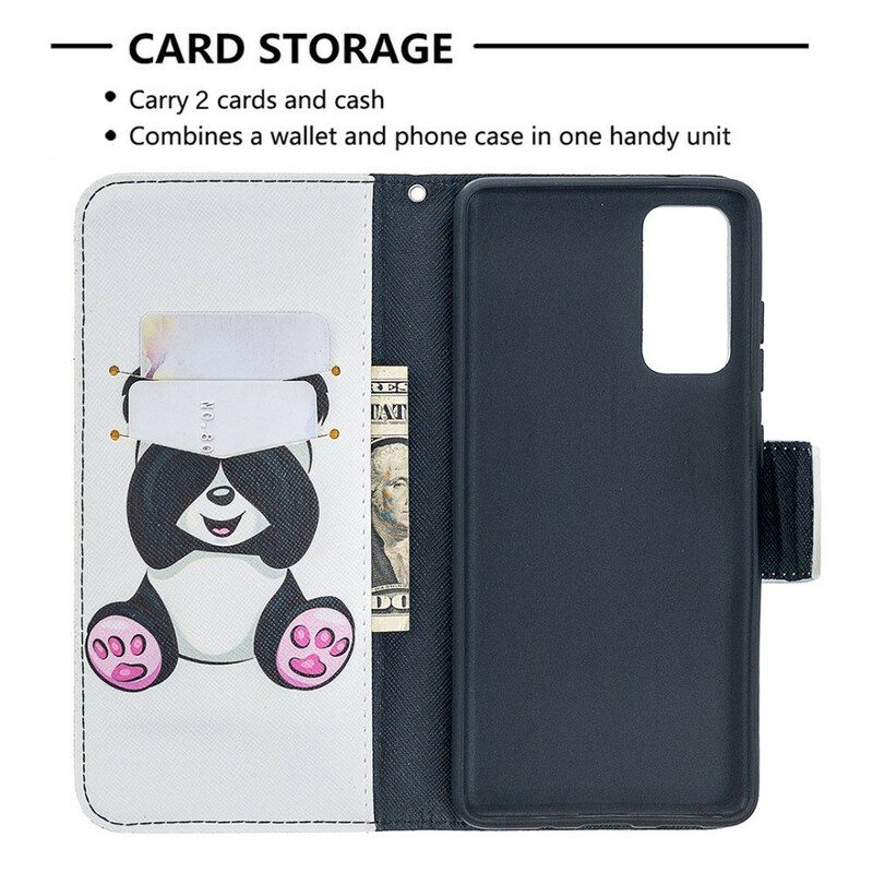 Custodia in pelle Samsung Galaxy S20 FE Divertimento Panda