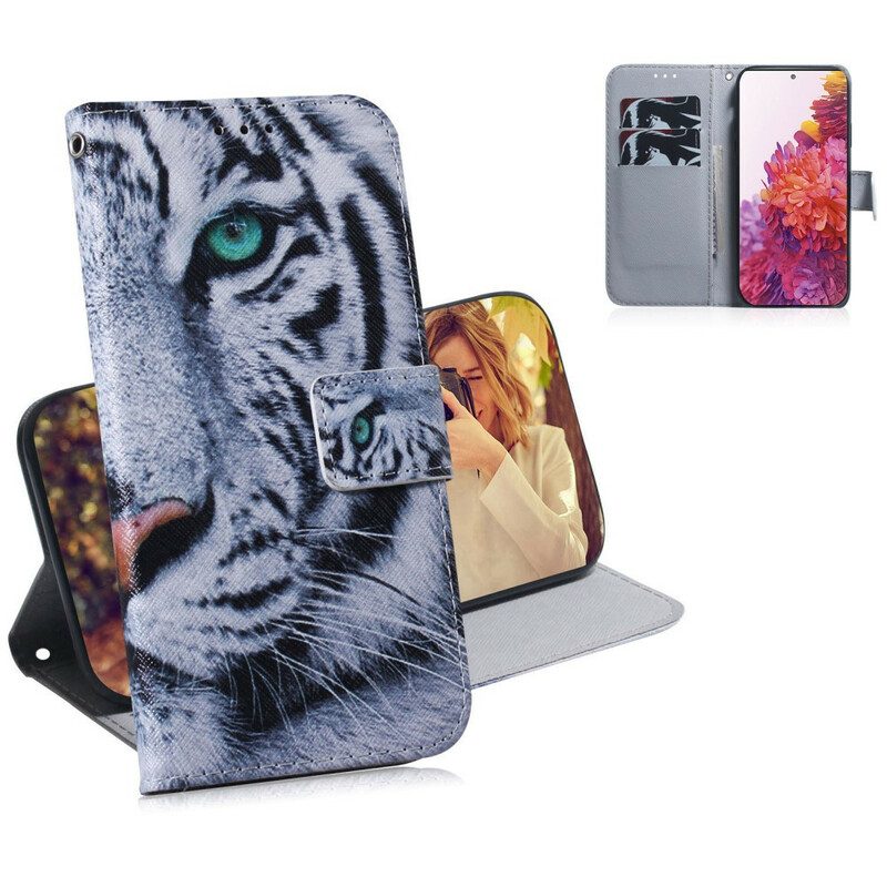 Custodia in pelle Samsung Galaxy S20 FE Faccia Da Tigre