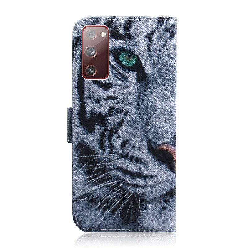 Custodia in pelle Samsung Galaxy S20 FE Faccia Da Tigre