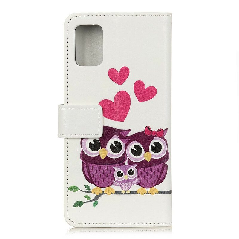 Custodia in pelle Samsung Galaxy S20 FE Famiglia Di Gufi